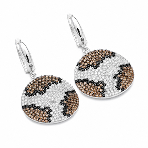 Pendientes de piedra de citrino de corte redondo, diseño de leopardo, hechos a mano, turco, venta al por mayor, Plata de Ley 925 - Product Image 3