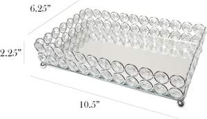 Bandeja de Servir de Metal Hecha a Mano Ecológica de Color Blanco Cristal con Diseño Decorativo de Espejo - Product Image 3