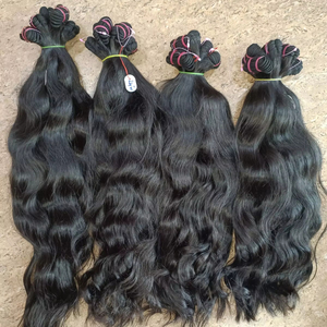 ผมแท้บราซิลแบบขายส่ง ไม่ผ่านการแปรรูป เกรดอินเดีย แบบ Remy สำหรับต่อผม เวฟท์คู่ ทุกสี - Product Image 1