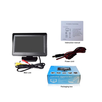 Monitor Layar LCD TFT Digital 4,3 inci dengan Kamera Mundur Kendaraan RGB HD untuk Tampilan Belakang Mobil - Garansi 1 Tahun