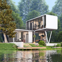 Hoogwaardige prefab modulaire capsule op maat gemaakte ecologische buitenbungalow met 2 slaapkamers, keuken en toilet
