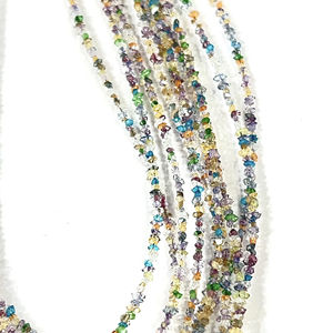 ลูกปัดควอตซ์เคลือบเพชรเฮอร์คิมาร์หลากสีธรรมชาติ คุณภาพ AAA ขนาด 2-3 มม. - Product Image 1