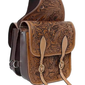 Sacs de selle de saut équestre en cuir véritable de qualité supérieure usinés à la main vêtements d'équitation occidentale sac de selle de qualité supérieure cheval - Product Image 1