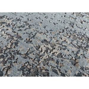 Tapis rectangulaire Uvenuti bleu en laine nouée à la main et soie de bambou, motif abstrait, pour salon et chambre à coucher /cs-01 - Product Image 3