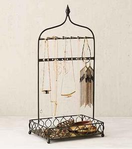 Gold Finish Metal Jewelry <b>Stand</b> T Bar <b>Necklace</b> Holder Display Organizer For Earrings Bracelets Rings Vanity Table - Product Image 5