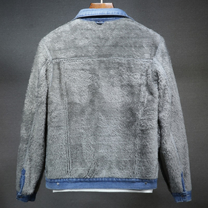 Chaqueta de invierno azul claro para hombre Forro de lana de talla grande con abrigo de mezclilla cálido de lana más grueso Nueva ropa de abrigo en estilo vaquero - Product Image 4