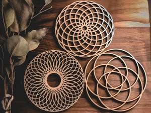 Sous-plats en bois gravés au laser personnalisables en vrac, qualité professionnelle, isolation thermique, pour la restauration et la maison, dessous-de-plat durables - Product Image 1