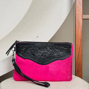 Cartera de mano personalizada hecha a mano de cuero para mujer, cartera de mano de gran capacidad, bolso de mano de cuero de vaca genuino - Product Image 4