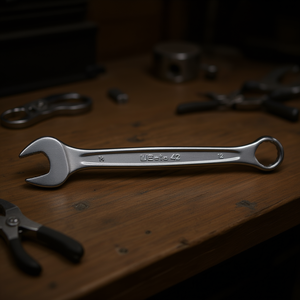 Chiave Combinata Cromata con Estremità Aperta e Anello Piegato - Product Image 3