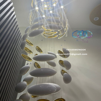 Lustre LED de luxe pour villa d'hôtel personnalisé de forme ovale en spirale USA EAU Arabie Saoudite Qatar Koweït Oman Bahreïn Suspension d'éclairage