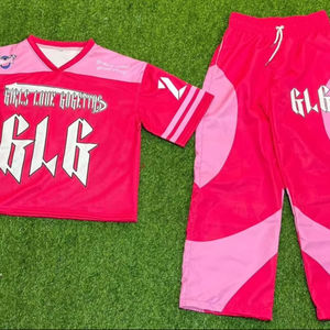 Custom <b>Mens</b> Summer 2 Piece Set Polyester Fabric Mesh <b>T</b>-<b>Shirt</b> and Trouser Set Boxy Jersey <b>T</b> <b>Shirt</b> Football Jersey Set Tracksuit - Product Image 1