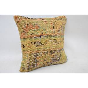 Multicolor lana Patchwork Kantha 14x14 pulgadas tejido decorativo almohada con patrón Vintage - Product Image 2