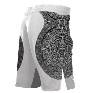 Pantalones cortos de MMA blancos personalizados de la mejor calidad, gráficos impresos por sublimación, pantalones cortos de MMA de cintura Vlecro elásticos que absorben la humedad a la venta - Product Image 6