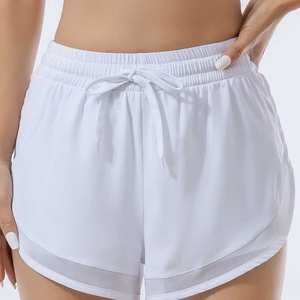 Shorts Deportivos de Secado Rápido para Mujer al por Mayor, Shorts de Entrenamiento Activos con Cintura Elástica de Doble Capa y Bolsillos, Shorts de Yoga - Product Image 1