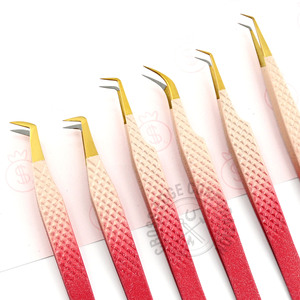 Affordable Fiber Tip Lash Tweezers 45° & 90° Curved Classic Eyelash Extension Tweezer Nano Grip Boot Volume <b>Tool</b> - Product Image 1