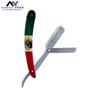 Barbier professionnel Swing Lock Rasoir tout en métal Drapeau mexicain Conception Logo OEM personnalisé Prix de gros disponibles - Product Image 5