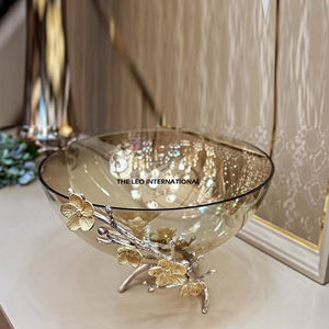 ชามใส่ขนมถั่วสามชิ้นสุดสร้างสรรค์ชามใส่ลูกกวาดน้ำหนักเบาหรูหราดอกไม้สีขาวอลูมิเนียมสำหรับวางบนเดสก์ท็อปอุปกรณ์ตกแต่งบ้าน - Product Image 3