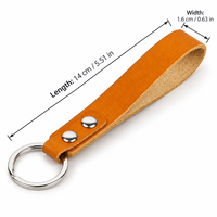 Porte-clés en cuir personnalisé avec logo, fait main, simple, avec rivet métallique, cadeau promotionnel, prix de gros