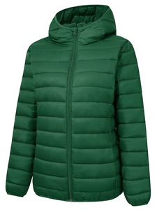 <b>Women</b> High Quality Outdoor <b>Lightweight</b> Puffer <b>Jacket</b> Full Zip <b>Hooded</b> Warm Winter Quilted Breathable Polyester/Cotton Outerwear - Product Image 1