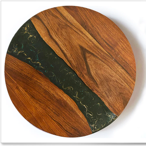 Résine moderne et bois Lazy Susan Revolving Conception avantageuse de la plus haute qualité en bois et résine Lazy Susan - Product Image 1