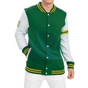 Custom Chenille Embroidery Leather Sleeve Baseball Letterman Outdoor Bomber <b>Jumper</b> Jacket for Man Collage Jacket 2026 - Product Image 1