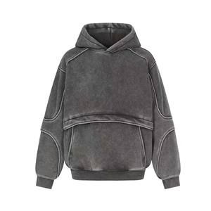 Nouveaux sweats à capuche pour hommes, pull-over surdimensionné, épais, 100% coton, doux, délavé, sweat à capuche vierge, lourd, sweat à capuche personnalisé - Product Image 5