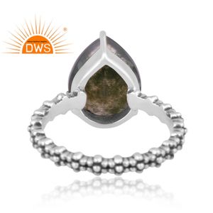 Nuevo diseño de plata esterlina oxidada, piedra preciosa de ágata de musgo verde Natural, anillo apilable, joyería para mujer, regalo para ella - Product Image 4