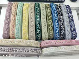 Cintas bordados y encajes a máquina personalizados, varios diseños y colores para vestidos de boda, 3 pulgadas de ancho en muchos colores - Product Image 5