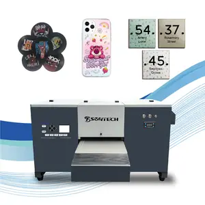 Hoge Kwaliteit Kleine UV Flatbed Inkjet Printer Nieuw Product Met Twee Xp600 Printkoppen Automatische Kwaliteit A3/A2 Afdrukgrootte