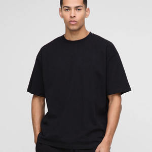 Ensemble de t-shirts 2 pièces pour hommes de grande taille, noir, oversize, style sport et rue, pour l'été, sport, entraînement, plage, streetwear, logo personnalisé - Product Image 4
