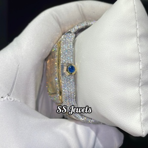 Reloj de Pulsera Automático de Acero Inoxidable para Hombre con Diamante Cultivado en Laboratorio, Esfera Naranja VVS, 41 mm de Diámetro, Estilo Hip Hop ETA - Product Image 6