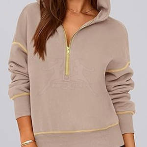 Factory Direct <b>Sale</b> Women Half <b>Zipper</b> Hoodies Latest Design Women Half <b>Zipper</b> Hoodies in Stock - Product Image 6