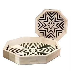 Plateau de service et de rangement en incrustation d'os, plateau décoratif en bois, résine et perles pour usage quotidien, fournisseur indien - Product Image 1