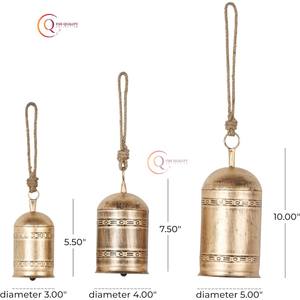 Decoración del hogar Adornos de campana redonda de Navidad Adornos navideños para decoración Jingle Vintage Campanas de vaca brillantes de vidrio pequeño - Product Image 6