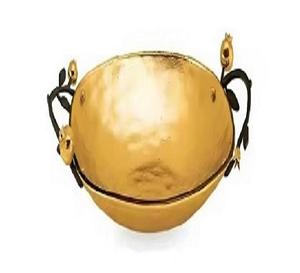 Antiguo cuenco de servicio de cobre martillado hecho a mano para decoración de mesa de cocina y presentación de comida tradicional en casas de estilo rústico - Product Image 3