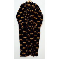 Premium Tigre Imprimé Floral Indien À La Main Coton Maxi Robe Robe Vie Quotidienne Kimono Peignoir Thermique Vêtements De Nuit pour Le Devant