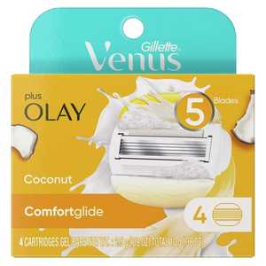 Gillette Venus Comfort Glide Olay Maquinilla de afeitar de coco 5 cuchillas y metal platino Ha NDL - Product Image 3