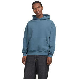 เสื้อฮู้ดดี้ปักลายแบบยูนิเซ็กซ์สำหรับผู้ชาย ทรงโอเวอร์ไซส์ แขนยาว คอวี กระเป๋าเสื้อ ดีไซน์เรียบง่าย ทรงหลวม ผ้าหนา - Product Image 2