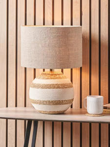 Lámpara de Mesa Decorativa para el Hogar, Estilo Nórdico Vintage, Hecha a Mano, Ecológica, de Jacinto de Agua y Paja, Material No Químico, Elegante Decoración para el Hogar - Product Image 5