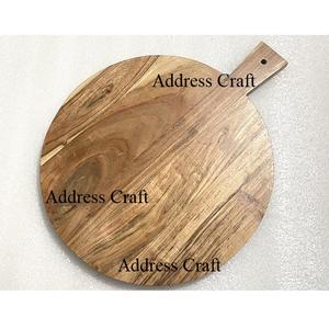 Nouveauté Planche à découper en bois d'acacia de forme ronde Vente chaude Blocs à découper en bois Articles de cuisine Planches à servir pour charcuterie - Product Image 1