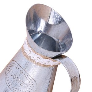 Vase-pichet de style vintage, vase décoratif en métal rustique de style ferme, pichet d'arrosage, jardinière galvanisée pour la maison et le jardin - Product Image 4