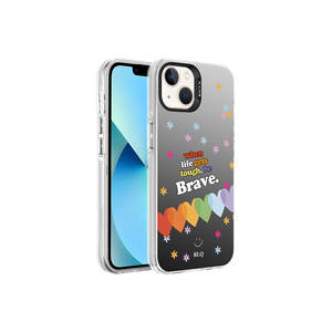 Funda Rígida para iPhone 14 Plus, Diseño de Corazón Plateado de Lujo, Aislada, con Acabado Brillante - Product Image 1