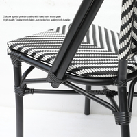 La chaise de jardin parisienne la plus populaire, chaise d'extérieur en Teslin noir et blanc, chaise de bistrot française, chaise de café