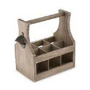 Élégant en bois Caddy vin bière et porte-couverts avec support de cuillère stockage de papier de soie pour la cuisine boîte emballée - Product Image 5