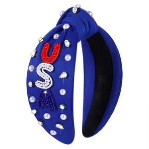 Bandeau USA élégant et tendance de luxe Belle conception de coeur perlé à la main avec broderie à la main en strass pour les mariages - Product Image 5