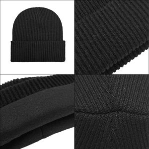 promotionWholesale <b>Beanie</b> Hats Custom Logo Plain Color Unisex Knitted Cuff Winter <b>Beanie</b> Hat - Product Image 5