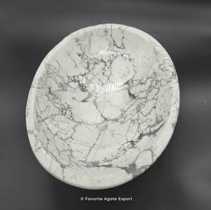 Bol sculpté en howlite blanche en gros, pierre de cristal apaisante, quartz naturel de guérison, pierre précieuse décorative, porte-bijoux pour cadeaux - Product Image 4