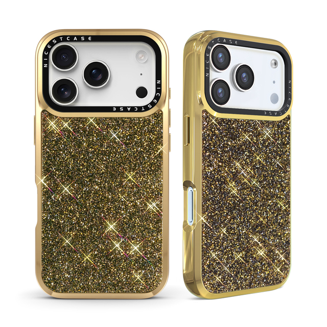 Aikusu Gold Crystal Brand Beautiful Wholesale Luxury Fancy Cue Mobile Phone Bags Case Back Cover for IPhone 17 16 15 14 Pro Max