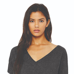 เสื้อยืดคอวีสำหรับผู้หญิงเสื้อแนวสตรีทผ้าคอตตอนแห้งเร็วระบายอากาศได้ดีแขนสั้นน้ำหนักเบาออกแบบโลโก้ได้ตามต้องการ - Product Image 4