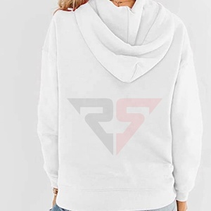 Sudadera con capucha blanca de lana con logotipo personalizado para mujer, ropa de calle, sudaderas con capucha de talla grande lavadas con ácido Vintage 2023 - Product Image 2